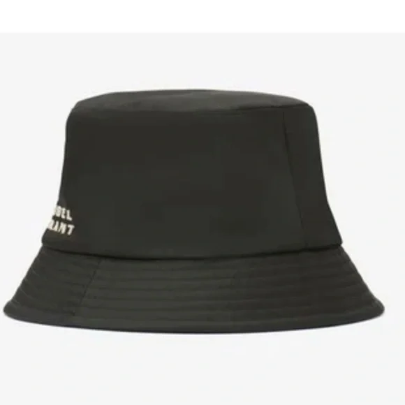 ISABEL MARANT Haley logo-embroidered bucket hat black white logo size 57” Medium - Picture 6 of 11